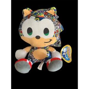 Sonic the hedgehog sticker bomb 10" Go Sega Toy Plush With Tags Colorful